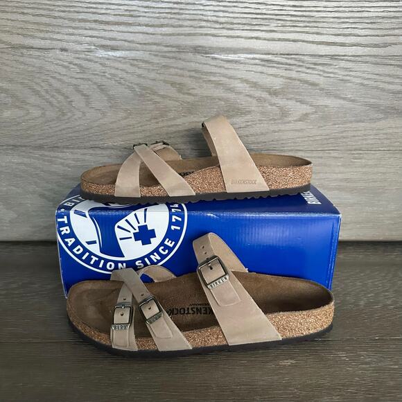 Birkenstock Women’s 41 Franca Leather Sandals Tabacco Brown - Picture 4 of 7